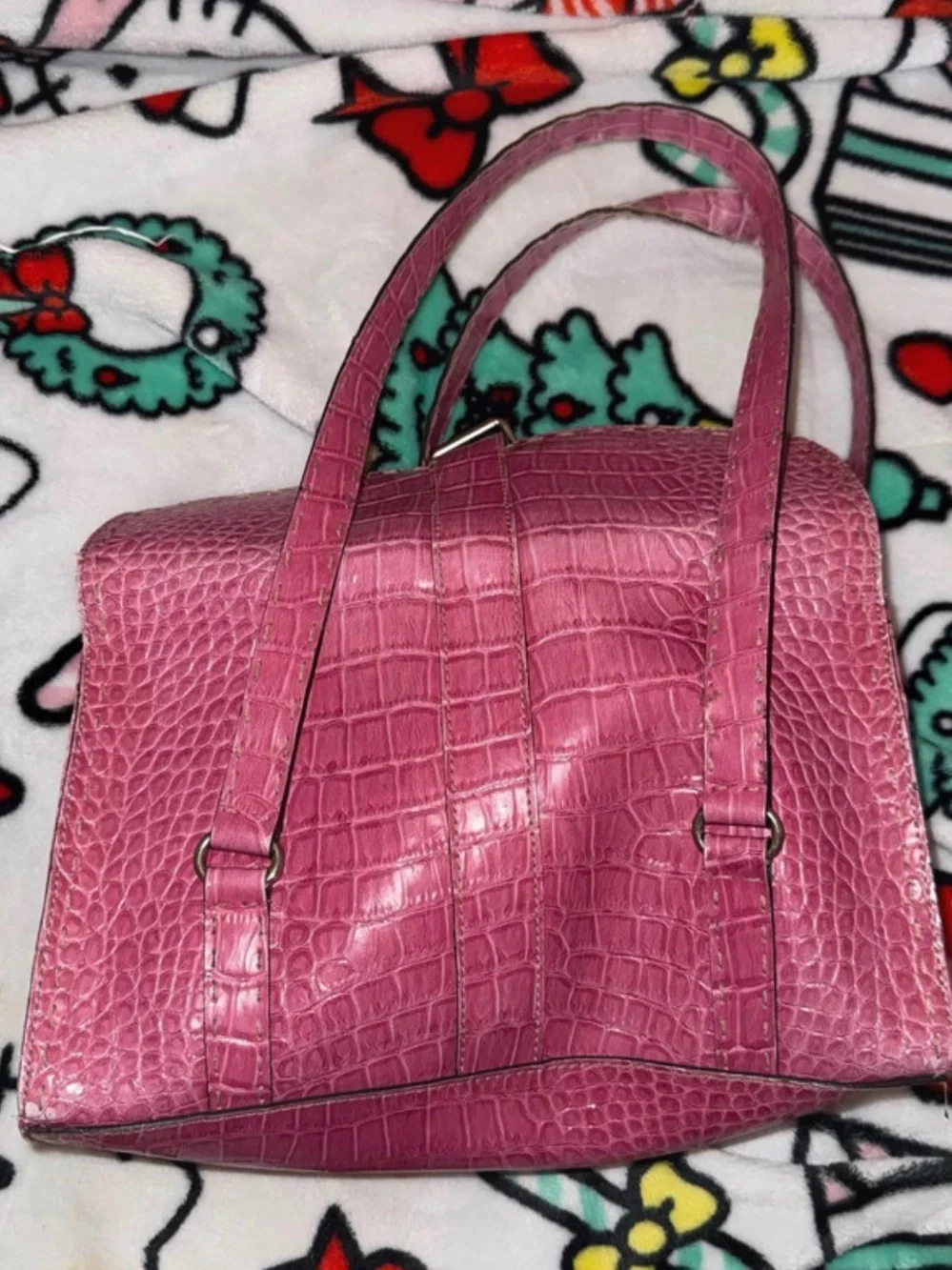 Vintage Liz Claiborne Faux-Croc Shoulder Bag